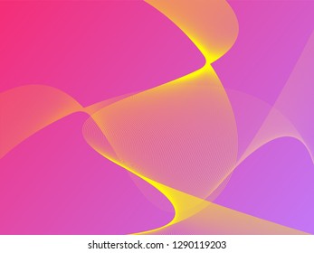 Vector abstract background with dynamic waves, line and particles. Illustration suitable for design - Vector