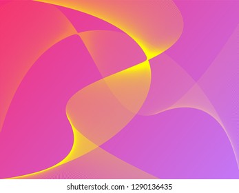 Vector abstract background with dynamic waves, line and particles. Illustration suitable for design - Vector