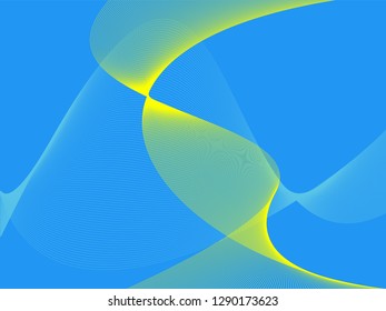 Vector abstract background with dynamic waves, line and particles. Illustration suitable for design - Vector