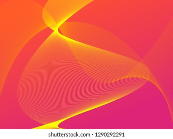 Vector abstract background with dynamic waves, line and particles. Illustration suitable for design - Vector