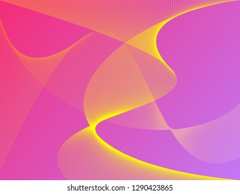 Vector abstract background with dynamic waves, line and particles. Illustration suitable for design - Vector