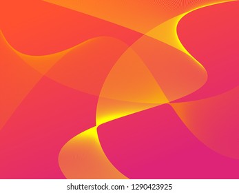 Vector abstract background with dynamic waves, line and particles. Illustration suitable for design - Vector