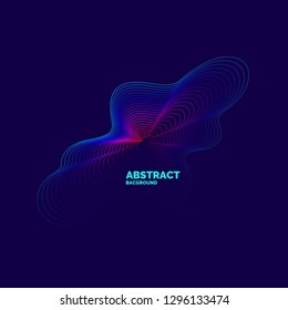 Vector abstract background with dynamic waves, line and particles. Illustration suitable for design