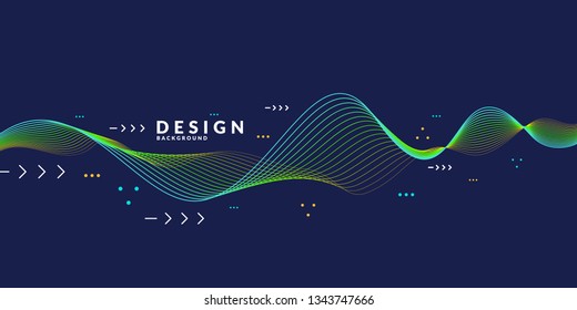 Vector abstract background with dynamic waves. Illustration suitable for design