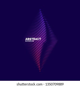 Vector abstract background with dynamic waves, line and particles. Illustration suitable for design