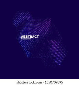 Vector abstract background with dynamic waves, line and particles. Illustration suitable for design