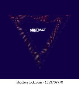 Vector abstract background with dynamic waves, line and particles. Illustration suitable for design