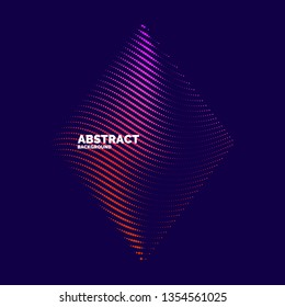 Vector abstract background with dynamic waves, line and particles. Illustration suitable for design