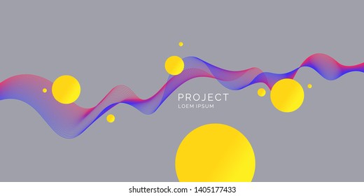 Vector abstract background with dynamic waves. Illustration suitable for design