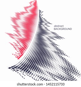 Vector abstract background with dynamic waves, line and particles. Illustration suitable for design