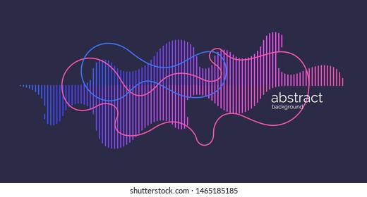 Vector abstract background with dynamic waves and lines. Illustration suitable for design