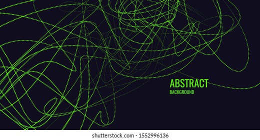 Vector abstract background with dynamic waves, line and particles. Illustration suitable for design