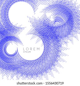 Vector abstract background with dynamic waves, line and particles. Illustration suitable for design