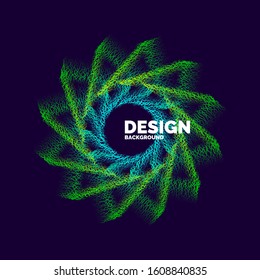Vector abstract background with dynamic waves, line and particles.