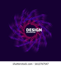 Vector abstract background with dynamic waves, line and particles.