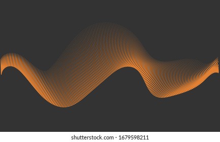 Vector abstract background with dynamic waves, line and particles. Illustration suitable for design. eps 10