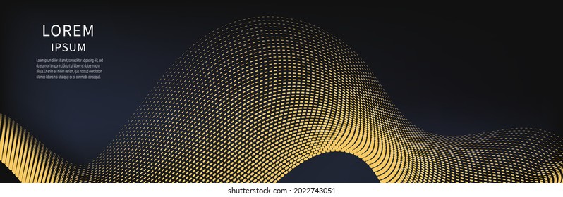 Vector abstract background with dynamic waves, line and particles. Illustration suitable for design. eps 10