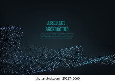 Vector abstract background with dynamic waves, line and particles. Illustration suitable for design. eps 10