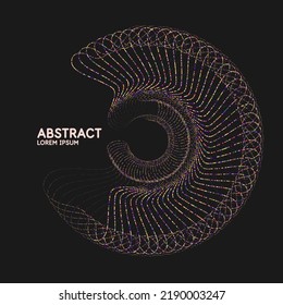 Vector abstract background with dynamic waves, line and particles.