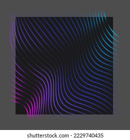 Vector abstract background with dynamic waves, line and particles.