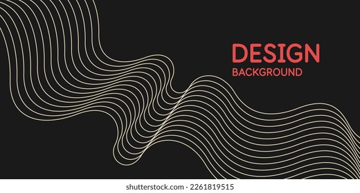 Vector abstract background with dynamic waves and lines.