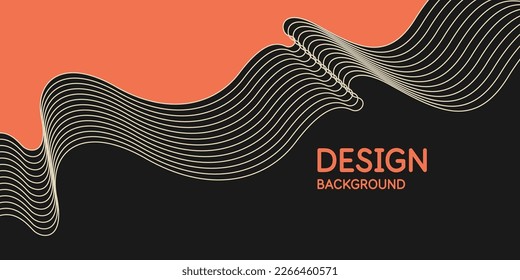 Vector abstract background with dynamic waves and lines.