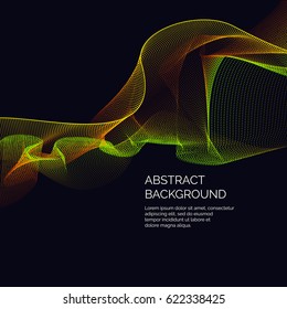 Vector abstract background with a dynamic waves and particles. Illustration suitable for motion design