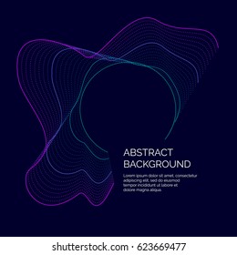 Vector abstract background with a dynamic waves and particles. Illustration suitable for motion design. The elements on a dark blue background