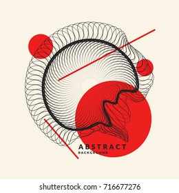 Vector abstract background with dynamic waves, line and particles. Illustration suitable for design