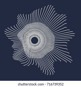 Vector abstract background with dynamic waves, line and particles. Illustration suitable for design