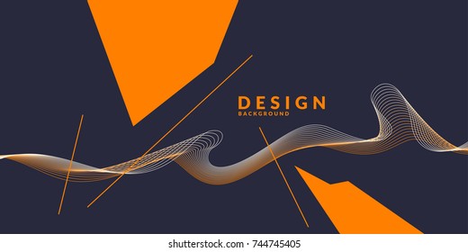 Vector abstract background with dynamic waves. Illustration suitable for design