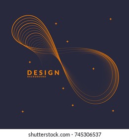 Vector abstract background with dynamic waves, line and particles. Illustration suitable for design