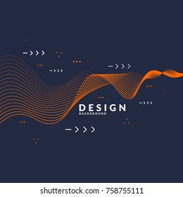 Vector abstract background with dynamic waves. Illustration suitable for design