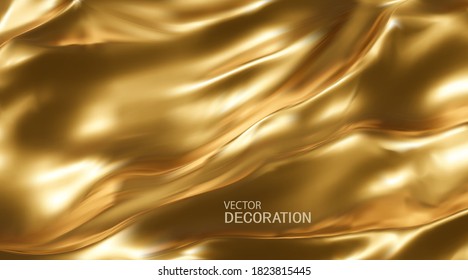 Vector Abstract Background  Elegant Silk Texture Satin Luxury Cloth  Wavy Folds. Template for Design, Banner