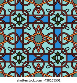 Vector abstract background with elements of Celtic patterns stylized stained glass