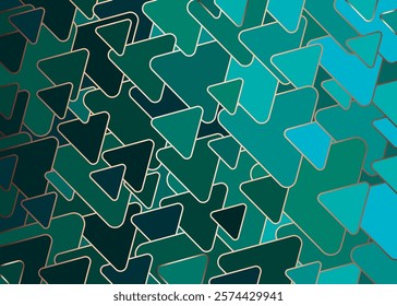 Vector abstract background of emerald triangles with golden rims