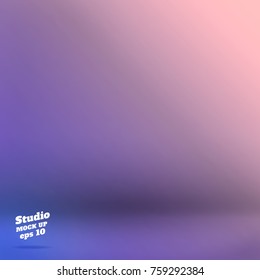 Vector abstract background of empty pale gradient purple to pink studio room ,Template mock up for display of product.natural theme backdrop.