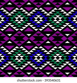 Vector abstract background with ethnic aztec ornament. Abstract boho chic style wallpaper.