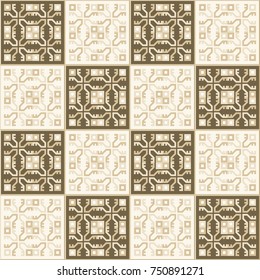 Vector abstract background in ethnic style. Ornaments of different cultures and peoples. Seamless pattern for fabric or wallpaper
