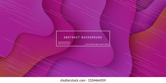 Vector abstract background with expressive purple wave motion flow. Modern style presentation template, commercial poster layout, dynamic creative advertisement banner wallpaper with space for text