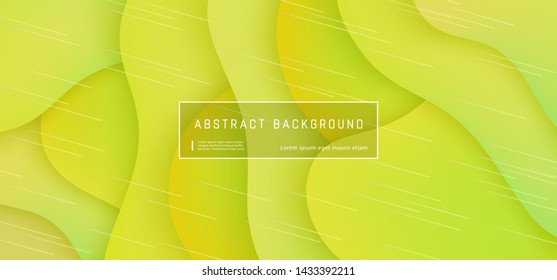 Vector abstract background with expressive yellow wave motion flow. Modern style presentation template, commercial poster layout, dynamic creative advertisement banner wallpaper with space for text