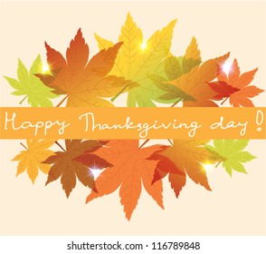 vector abstract background with fall leaves