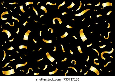 vector Abstract background with falling confetti, golden confetti, round confetti pieces art