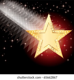 vector abstract background with falling golden star