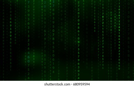 vector abstract background. falling random numbers. 