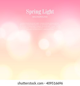 Vector abstract  background. Festive de focused lights. Blurred background with soft bokeh made of white lights. Pastel stylish backdrop 