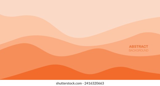 Orange wave vector abstract background flat design stock illustration.