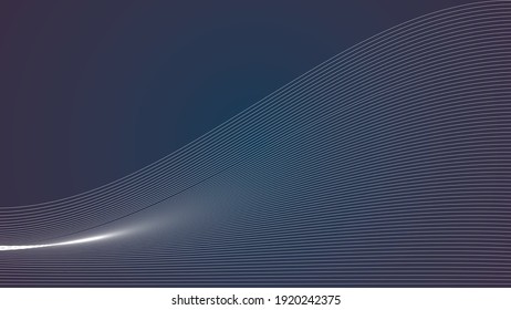 vector abstract background. flat image of abstract light lines on dark blue background