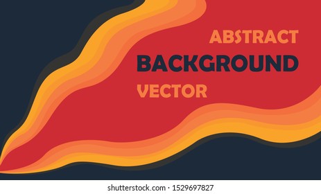 Vector abstract background in flat style. Contrasting colors, red, orange and dark gray, resembles a flame. Suitable for banners, web, social networks, printing.