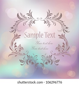 Vector abstract background with floral calligraphic frame